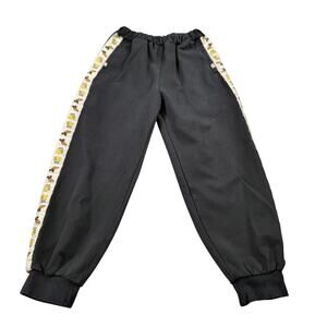 Octopus-Me Kids Black Jogger Sweatpants Size M Cartoon Side Stripe Preowned
